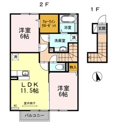 D-room　Asの物件間取画像